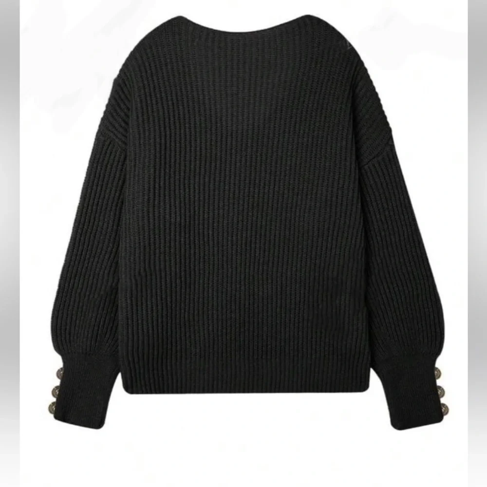 Luxe mint green lantern sleeve sweater top - Picture 3 of 10